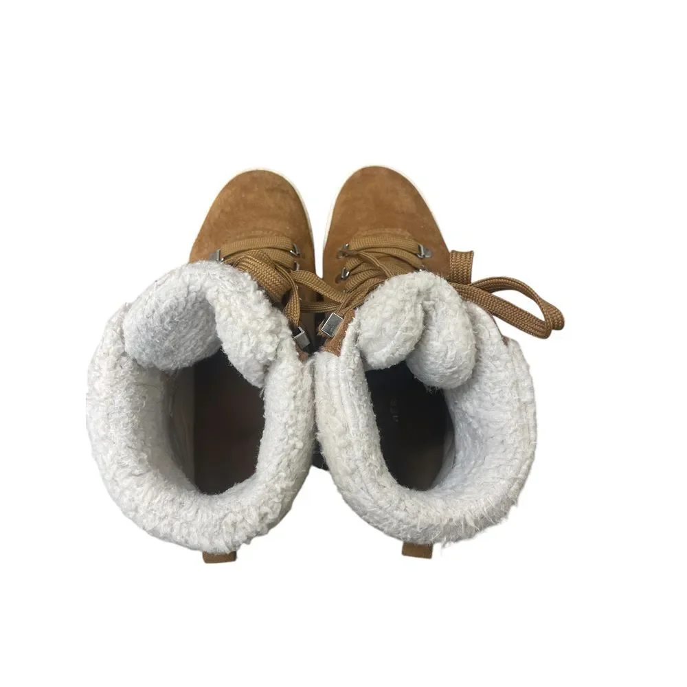 Marc‎ Fisher Cozy Sherpa-Lined Suede High-Top Sneakers Winter Hiking Style Boots